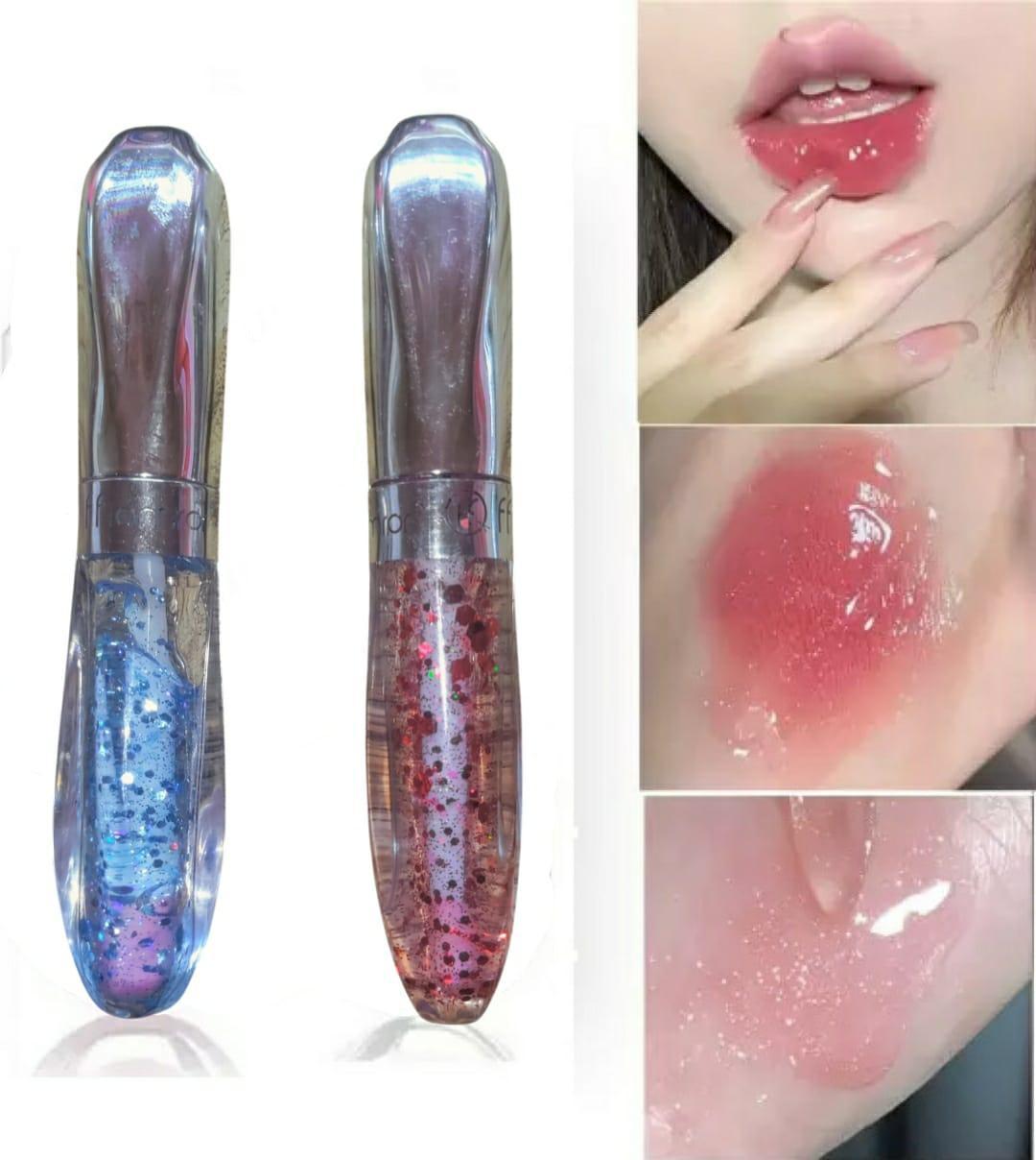 Multicolor Glitter Lip Gloss 2 Pcs Hydrating Shine