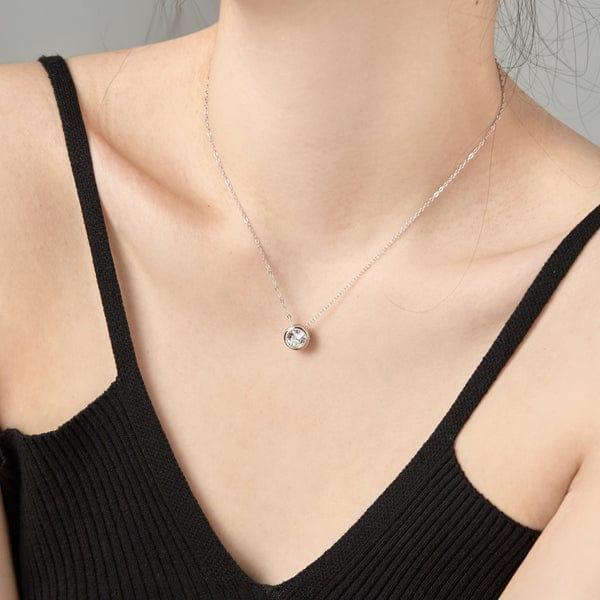 Simple Silver Plated Zircon Pendant