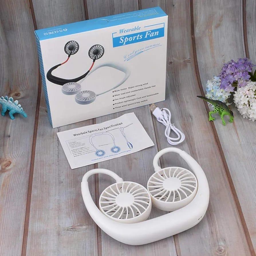 Portable USB Neck Fan White 3cm ABS