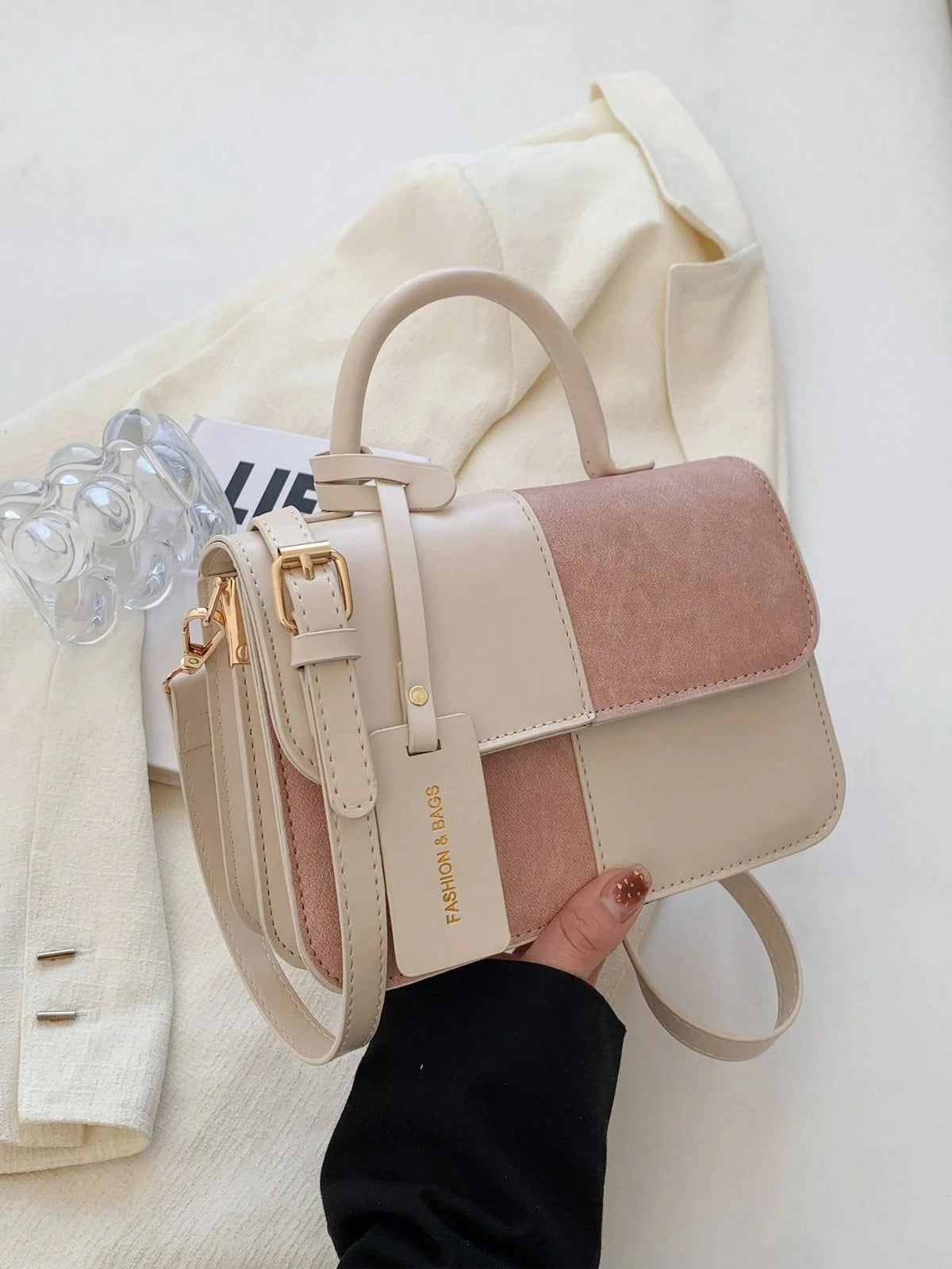 Luxury Elegant Box Bag For Women, New Fashion Handbag, Retro Red Color Shoulder Crossbody Small Square Bag