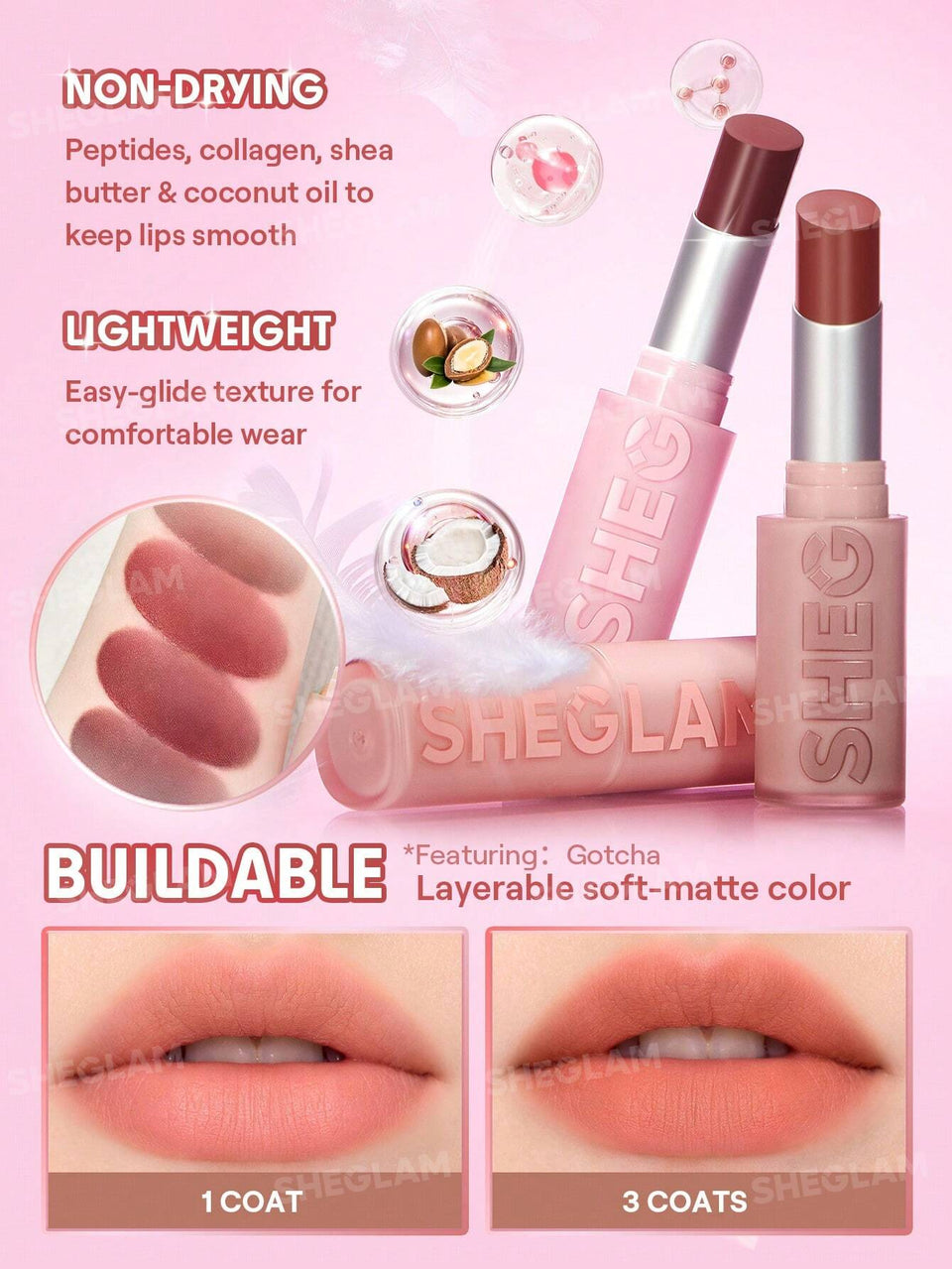 SHEGLAM Lip Veil Cushion Lightweight Lipstick - Tea Time