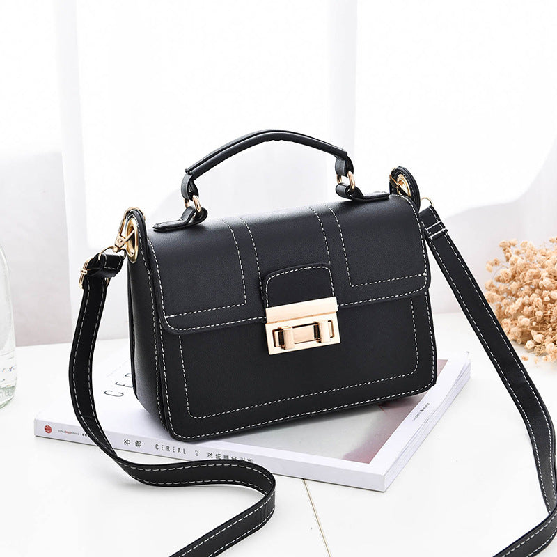 Women's Black Crossbody Bag with Gold Hardware