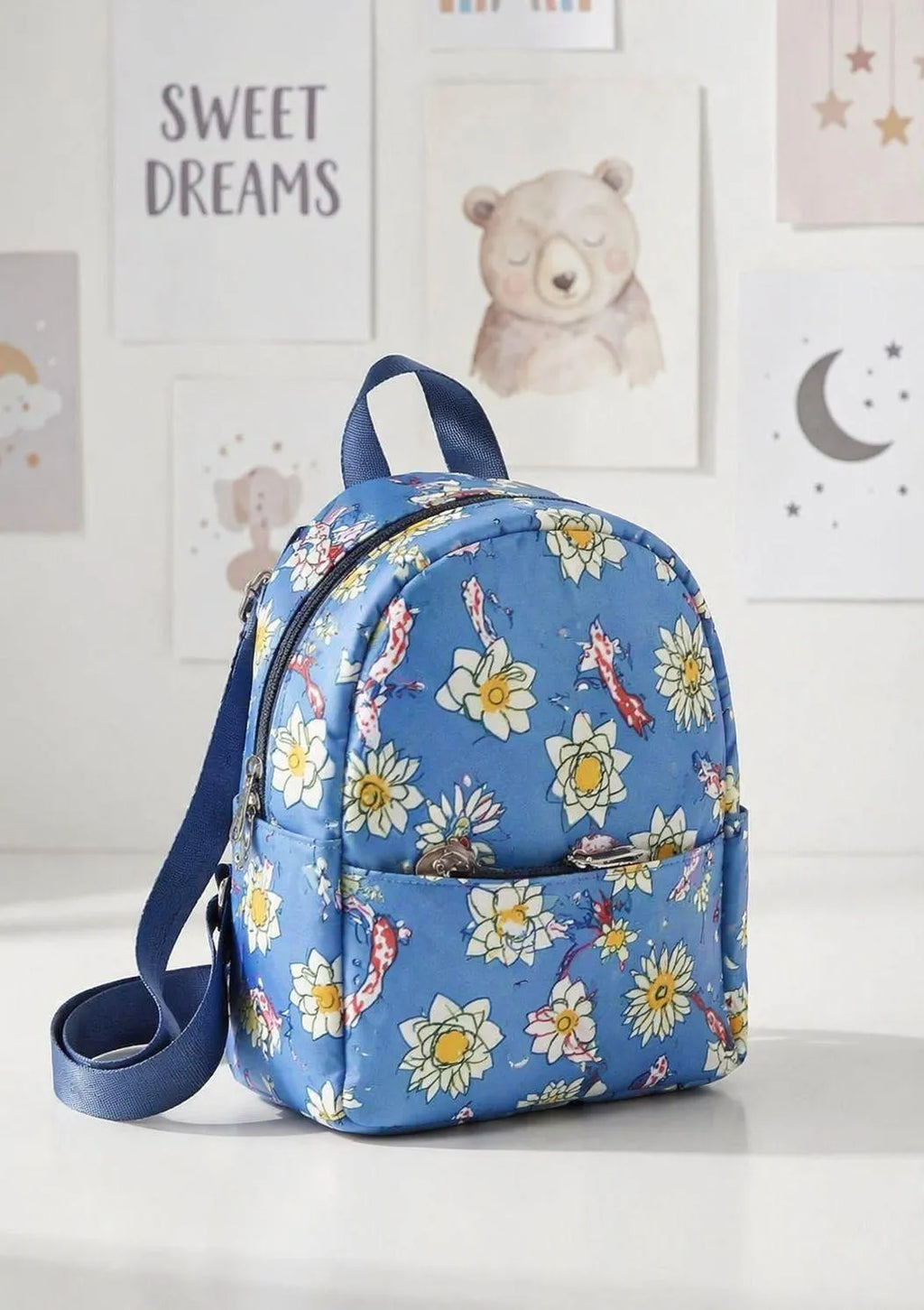 Medium Colorful Tropical Print Backpack for Girls