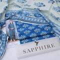 Sapphire Women's Blue Digital Printed Lawn 3-Piece Suit