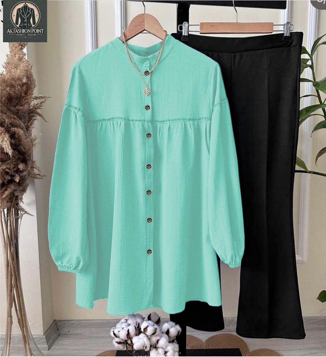 Stylish Women's Stitched Georgette Shirt And Trouser Set - 2 Pcs