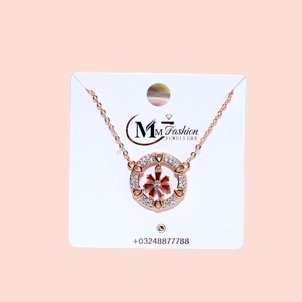 Funky Gold Plated Crystal Pendant Necklace for Women