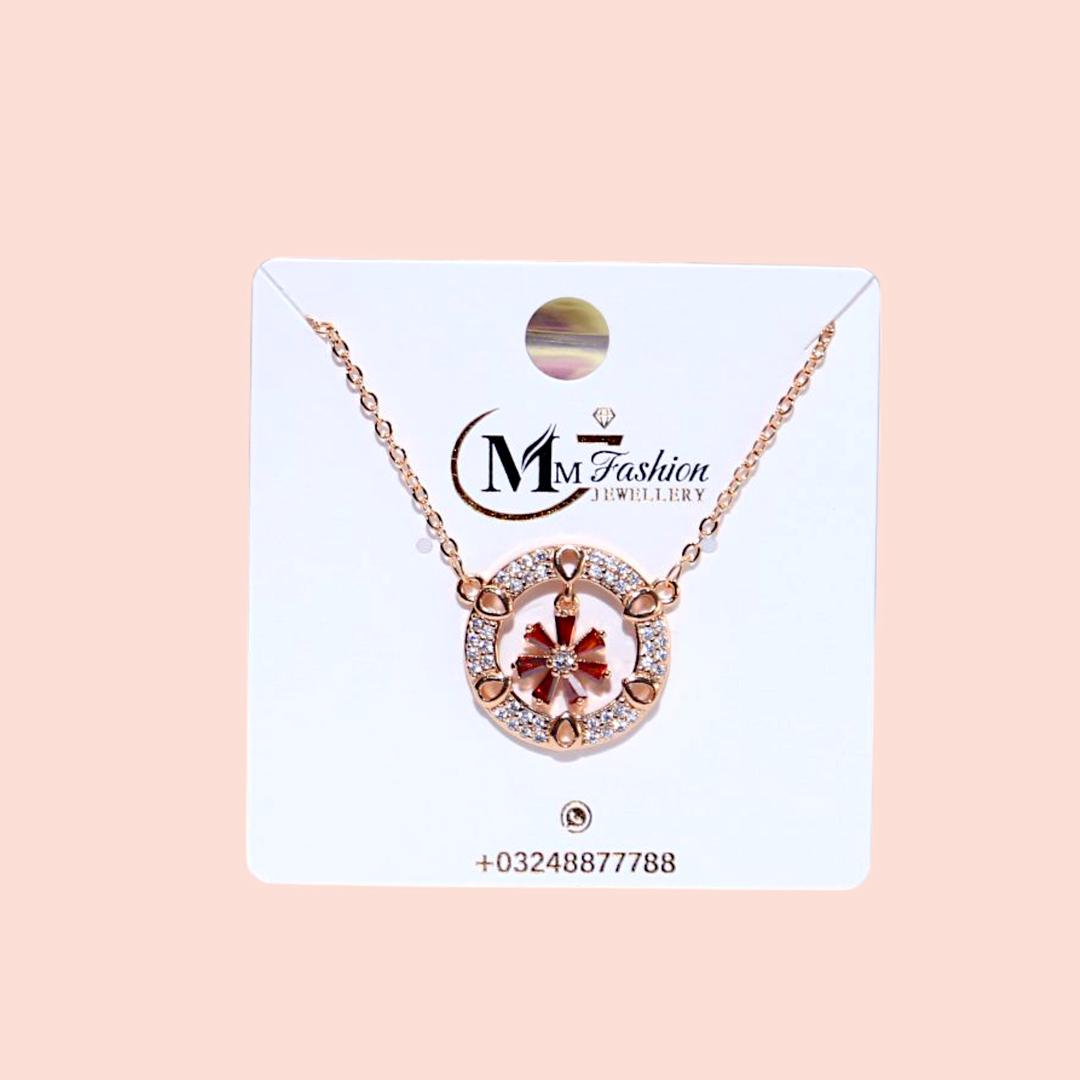 Funky Gold Plated Crystal Pendant Necklace for Women