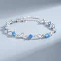 Sliver Plated Stone Charm Bracelet