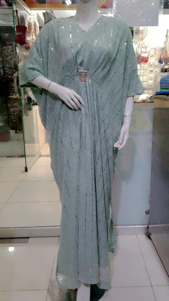 Sequins Embroidered Chiffon Shirt - Women's Stitched Kaftan (1 Pc)