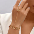 Gold Plated Butterfly Charm Bracelet Adjustable Women