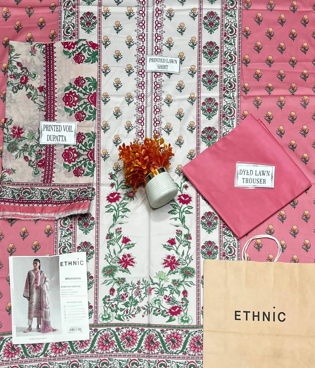 3 Pcs Women's Unstitched Printed Suit
