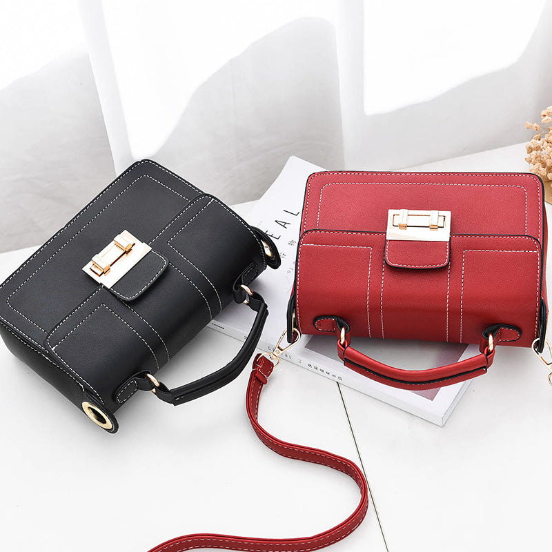 Women's Black Crossbody Bag with Gold Hardware