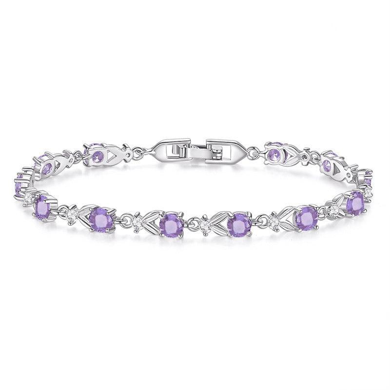 Multicolored Gemstone Bracelet for Women with Gold Plating