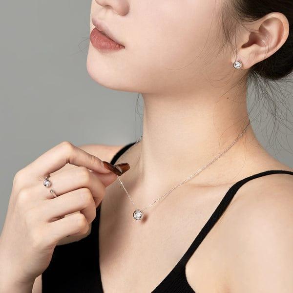 Silver Plated Zircon Pendant Necklace for Women