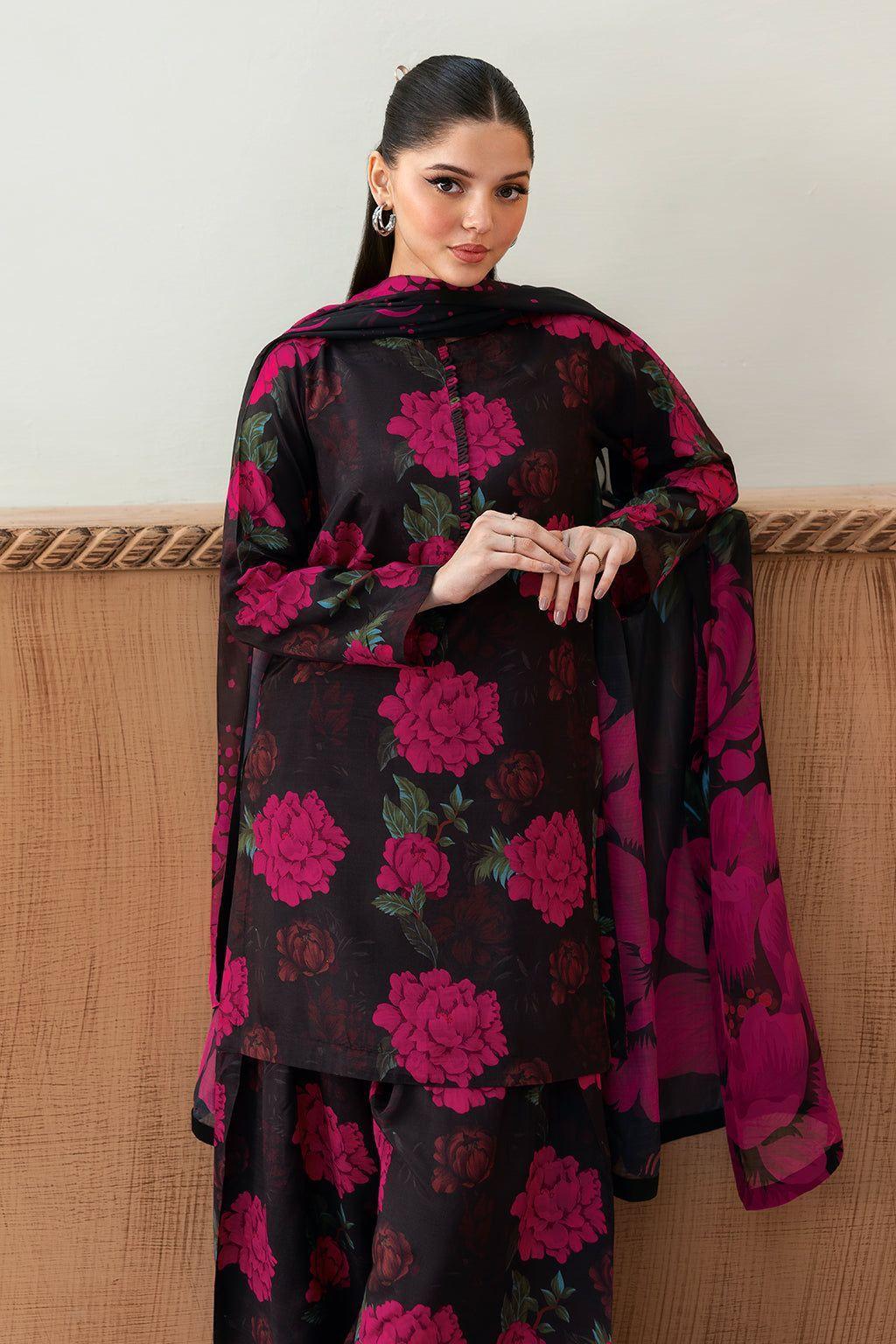 3 Pcs Women's Unstitched Digital Print Suit
