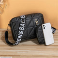 Stylish Girl's Crossbody Bag - 2 Pcs Black Embroidered PU Leather, C-AR-5 Black