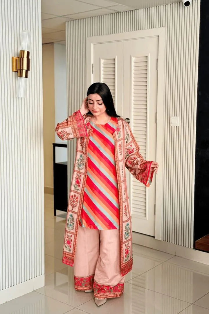 Pakistani Women Printed Lawn Suit 3-Piece Swiss