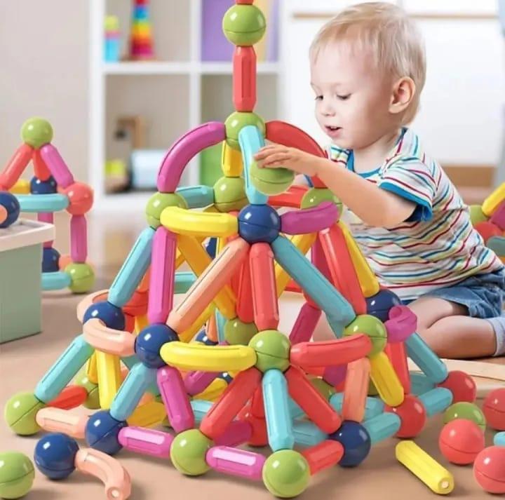 Colorful Plastic Magnetic Blocks - 25 Pcs for Endless Creative Fun!