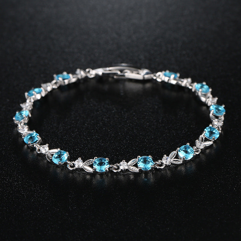 Multicolored Gemstone Bracelet for Women with Gold Plating