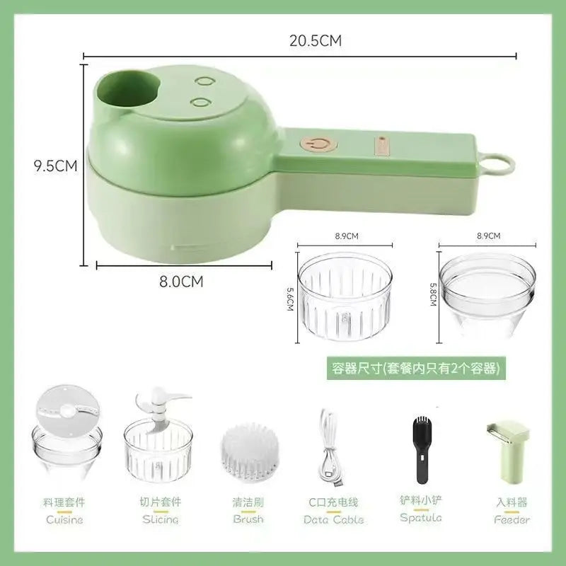 Multifunctional Handheld Vegetable Cutter Green 20.5cm