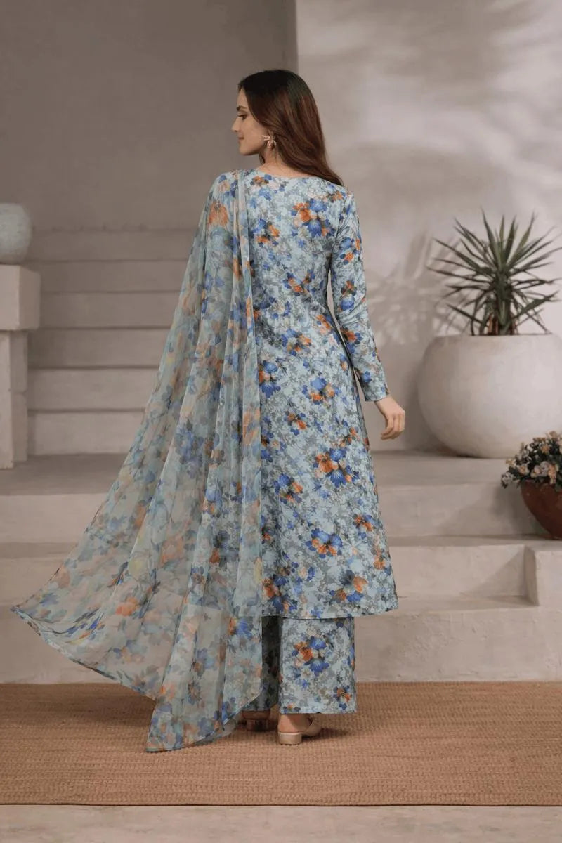 Lawn Digital Print 3Pcs Set Grey