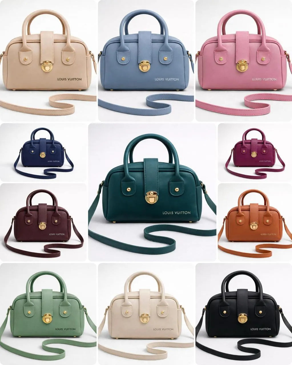Women's Brown Leather Shoulder Bag with Top Handle