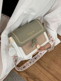 Fashionable New Women's Crossbody Bag Casual Color Block Shoulder Bag Flap Wide Strap Women's Crossbody Bag Women's Commute Work School Shopping Travel Daily Versatile Shoulder Crossbody Bag
