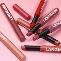 LANGMANNI new 12-color diagonal rotating matte lipstick single durable cross-border full hosting