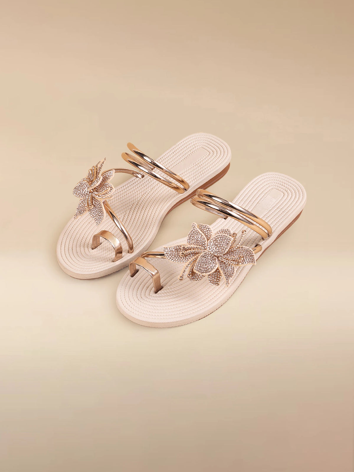 Glizzene Summer New Solid Color Ladies Flat Sandals, Slip-On Toe Comfortable Beach Style Strap Sandals