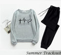 2 Pcs Women's Stitched Fleece Printed Sweatshirt Tracksuit
