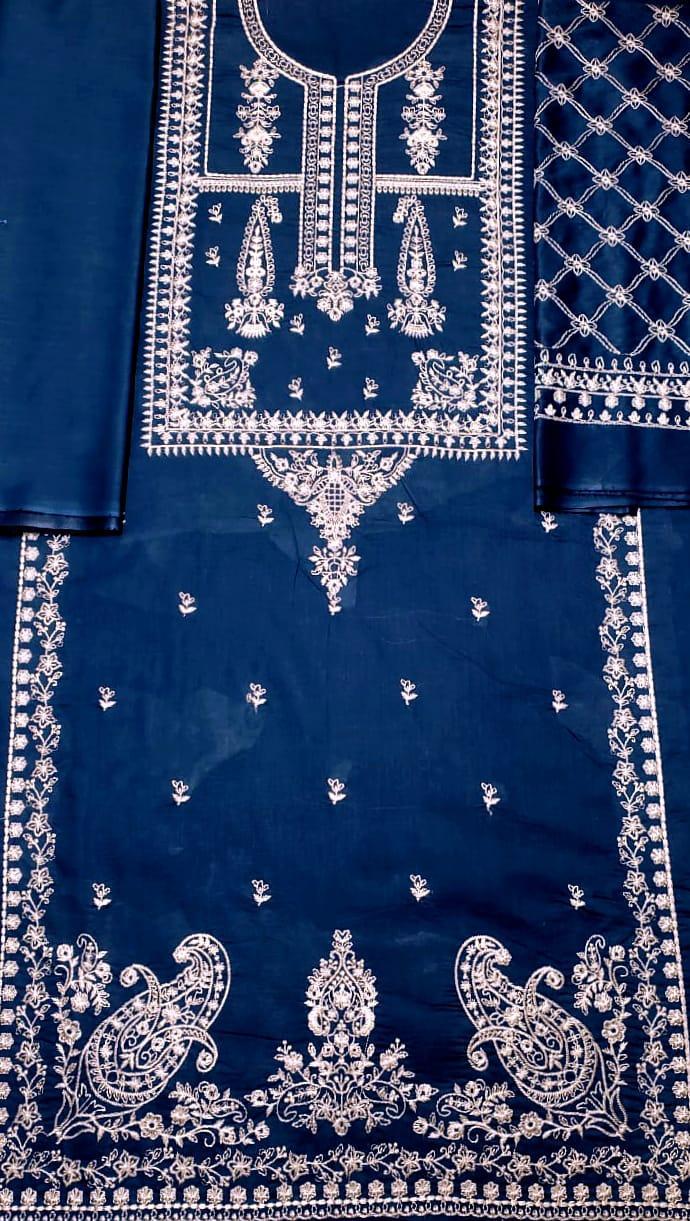 2 Pcs Women's Unstitched Embroidered Suit