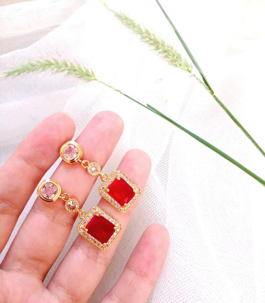 Gold Plated Zircon Earrings