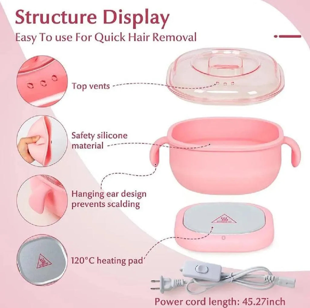 Pink Wax Heater for Smooth Hair Removal at Home