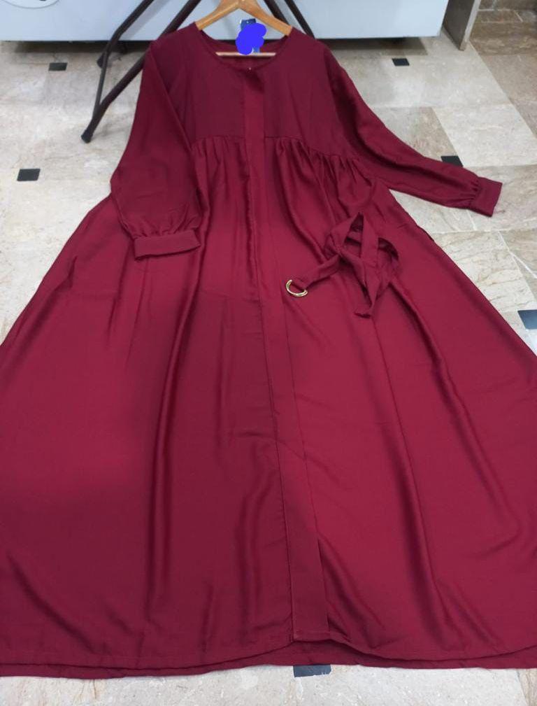 Maroon Georgette Full Abaya for Women