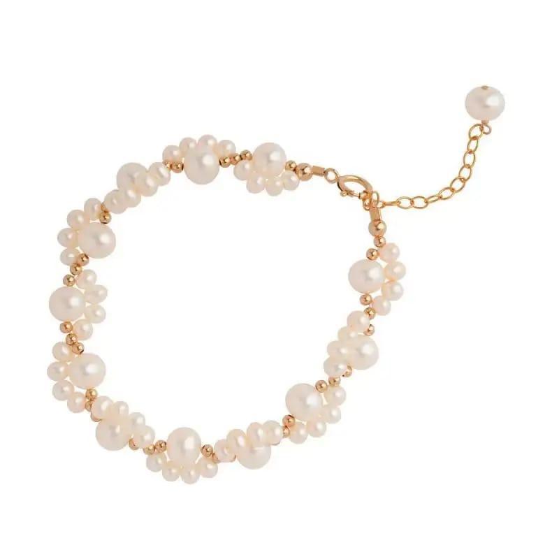 Pearl Cat Paw Bracelet for Women Girls Stainless Steel