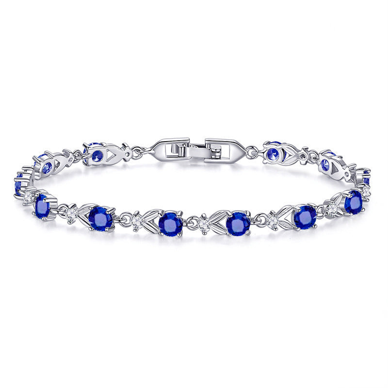 Multicolored Gemstone Bracelet for Women with Gold Plating