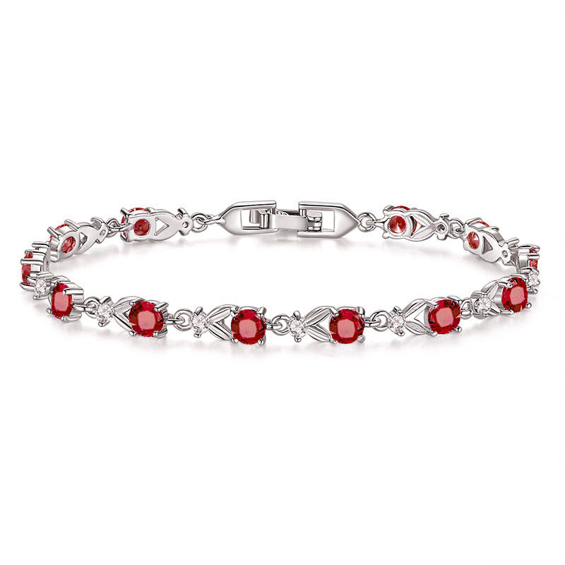 Multicolored Gemstone Bracelet for Women with Gold Plating