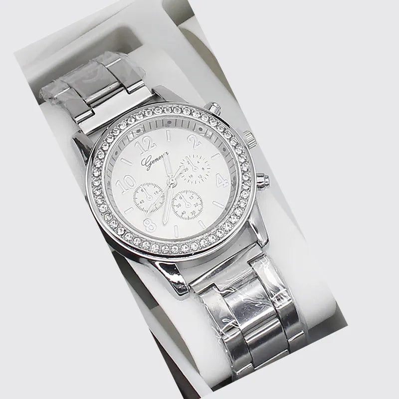 watch 5pcs/set new watch women's fashion quartz watch + jewelry suit foreign trade watch wholesale