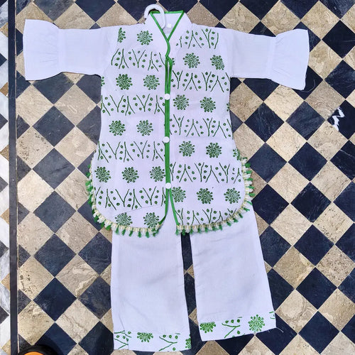 14 August 2 Pcs Girl's Fancy Embroidered Shirt And Trouser Set