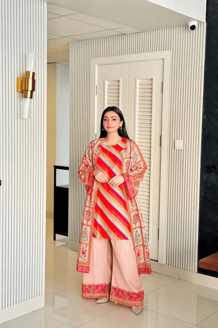 Pakistani Women Printed Lawn Suit 3-Piece Swiss