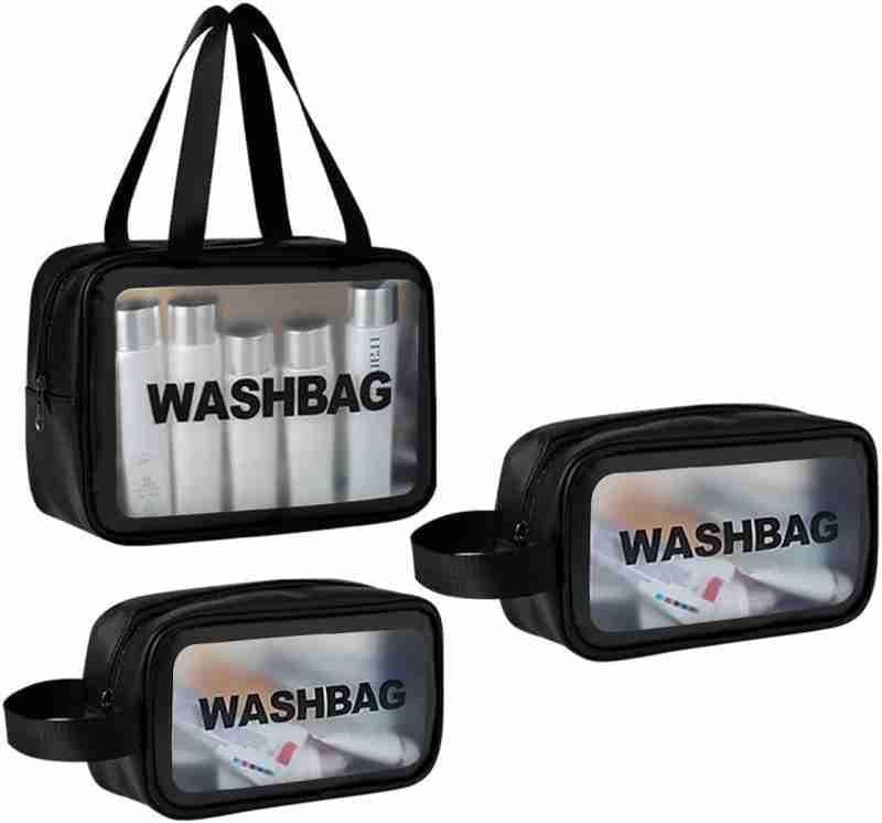 3-Piece Wash Bag Set for Makeup Storage