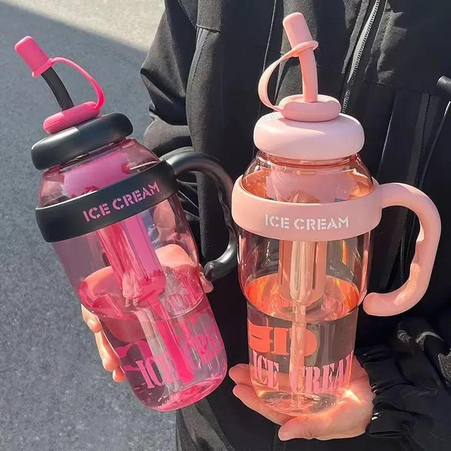 Premium Quality Gym Water Bottle with Straw & Handles
