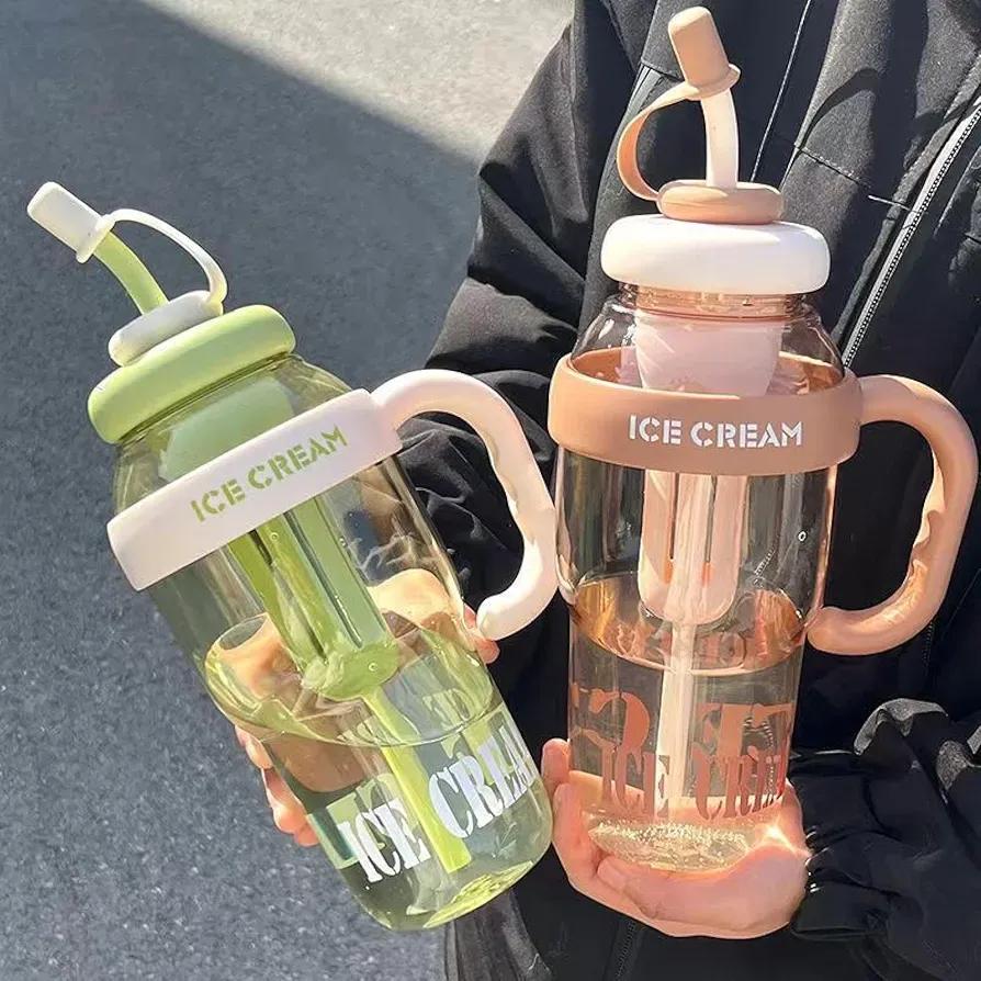 Premium Quality Gym Water Bottle with Straw & Handles