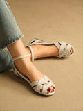 Rosivie Women's Flat Woven Sandals, Bohemian Style, Suitable For Vacation And Summer Outfits