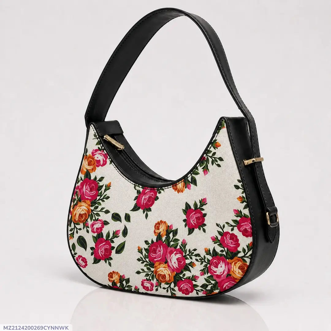 Floral Hobo Bag Canvas Adjustable Handle