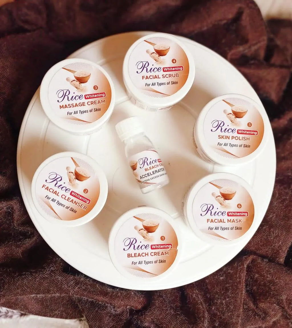 Rice Whitening Facial Kit 7 Pcs All Skin Types