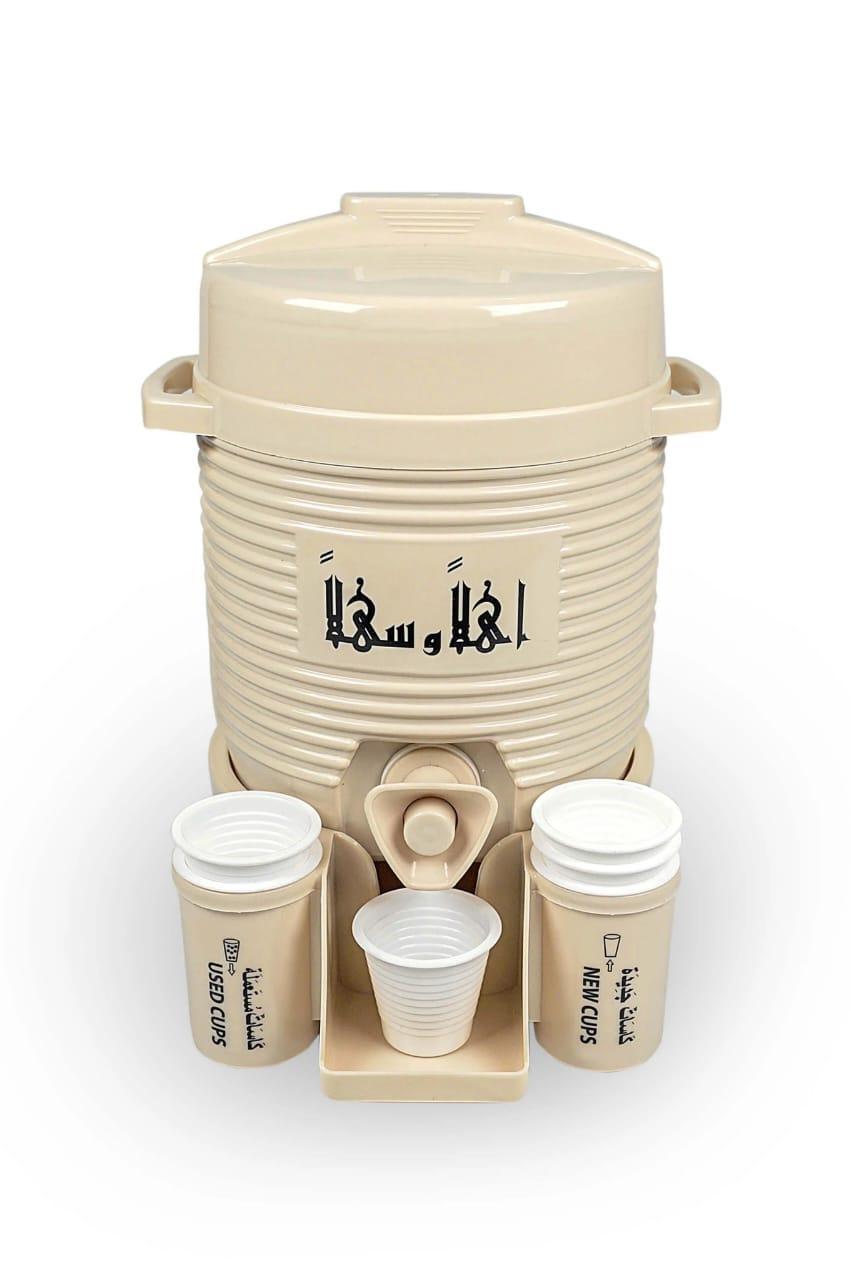 Water Dispenser with 6 Reusable Cups - Durable and Easy to Clean