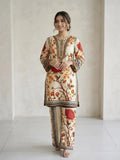 Pakistani Printed Kurta Pajama Set with Embroidered Details