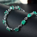 Emerald Bracelet Silver Plated Green Stones Daily Wear