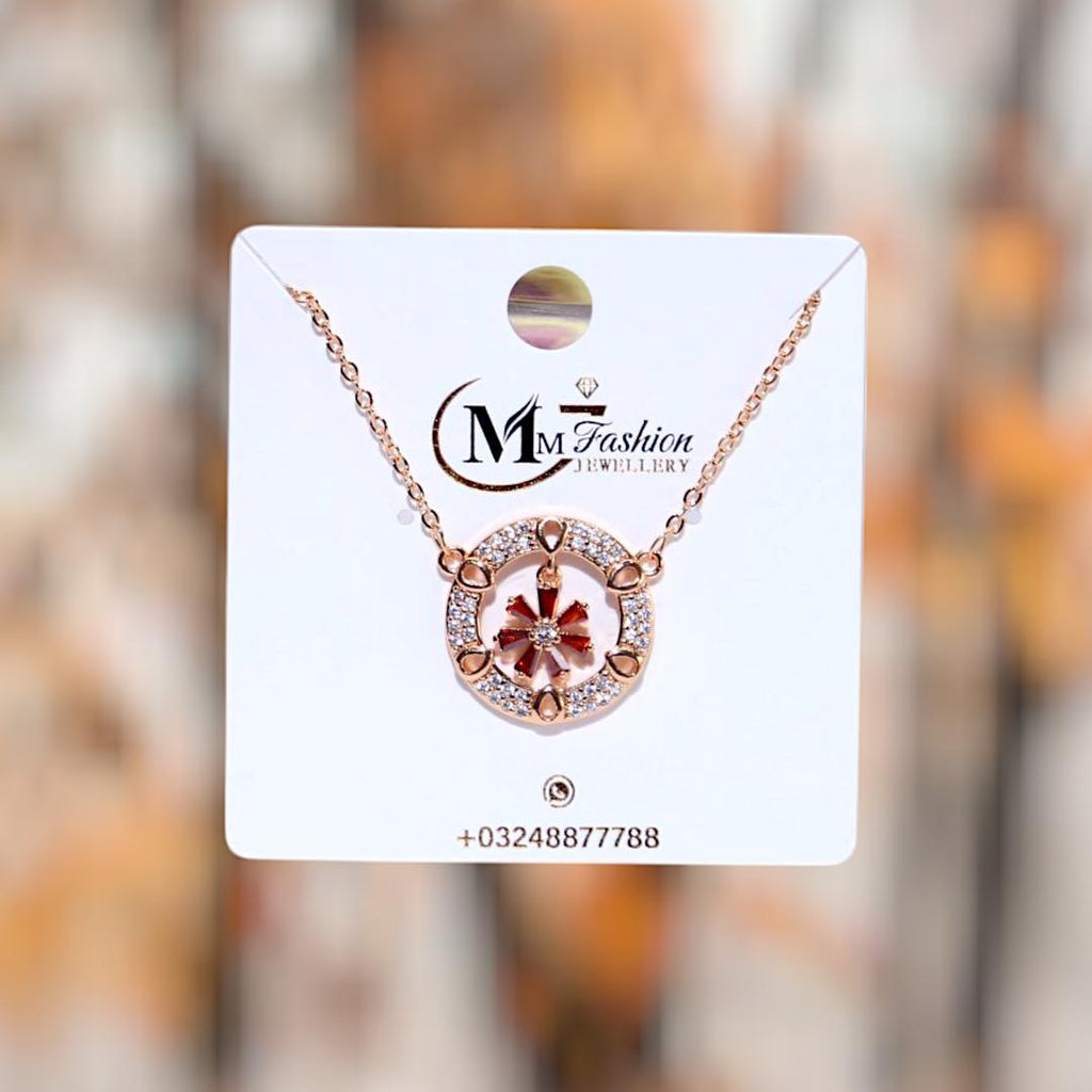 Funky Gold Plated Crystal Pendant Necklace for Women